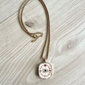 Pink evil eye necklace